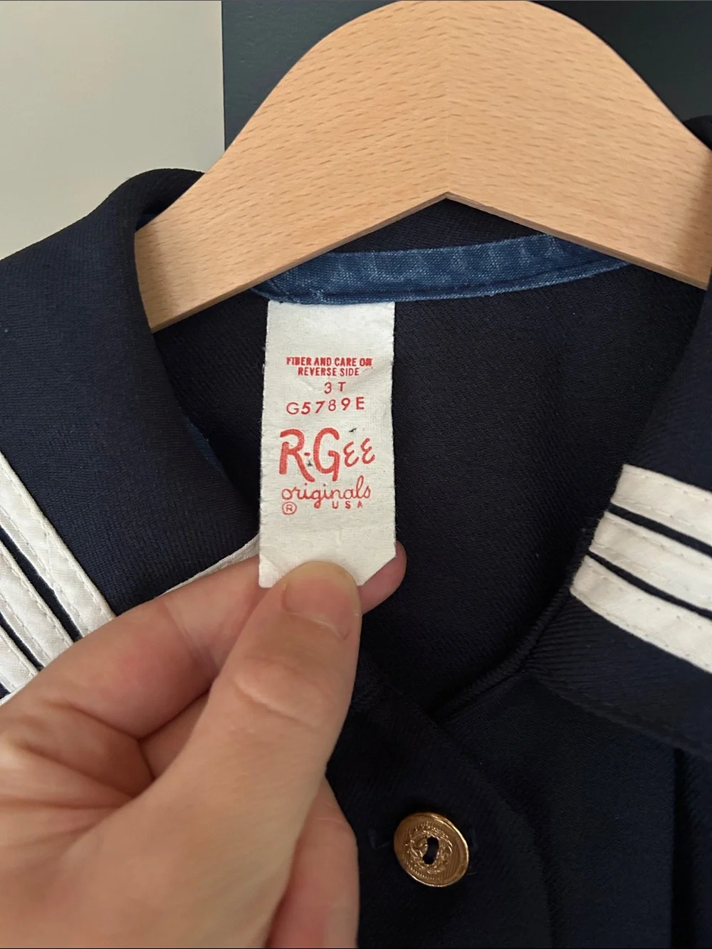Vintage 1980s R-Gee Originals Navy Sailor Dress Size 3T